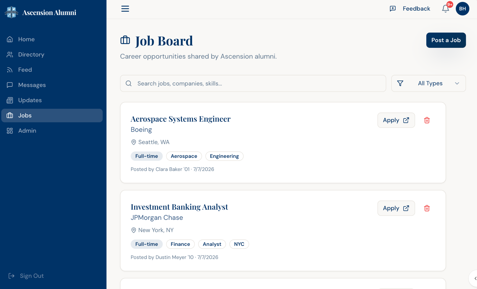 Jobs preview
